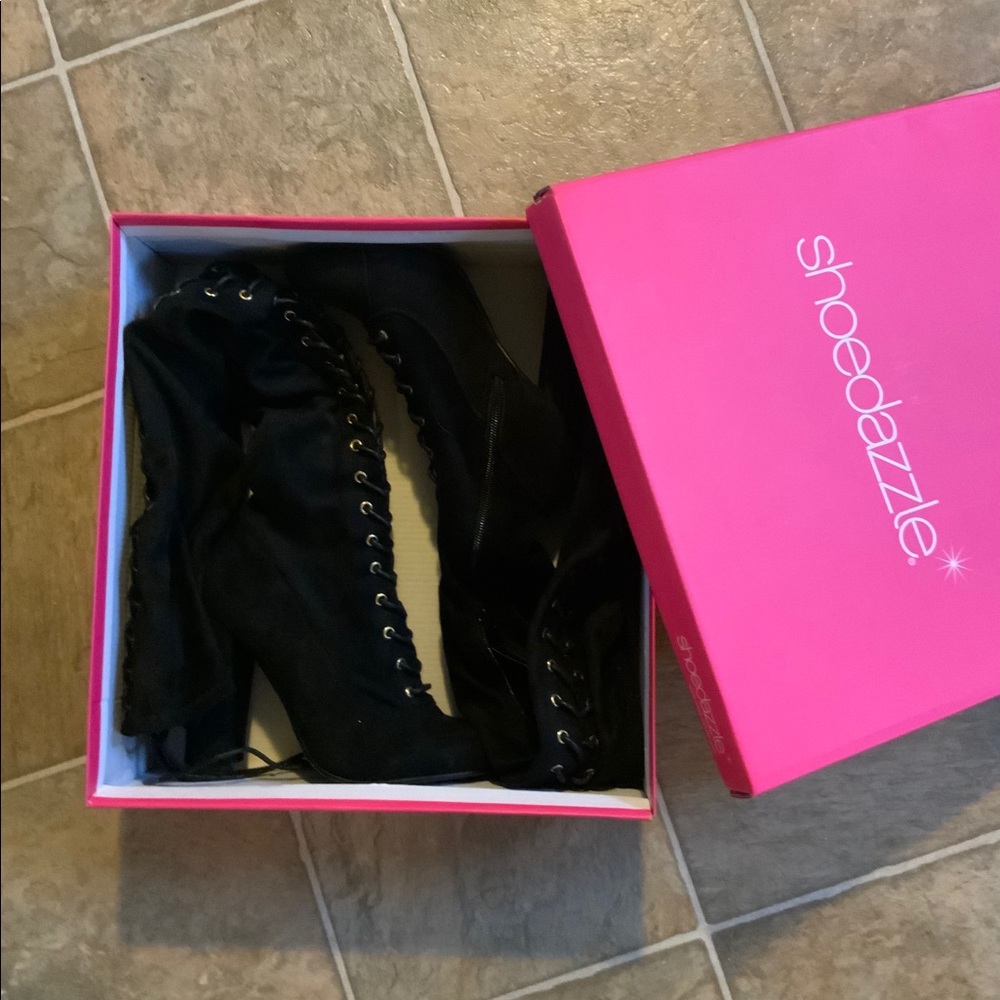 New in box Thigh high black boots